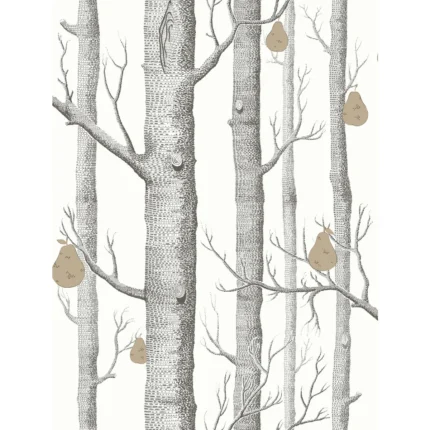 Woods & Pears wallpaper in Blk/wht/brnz by Cole & Son