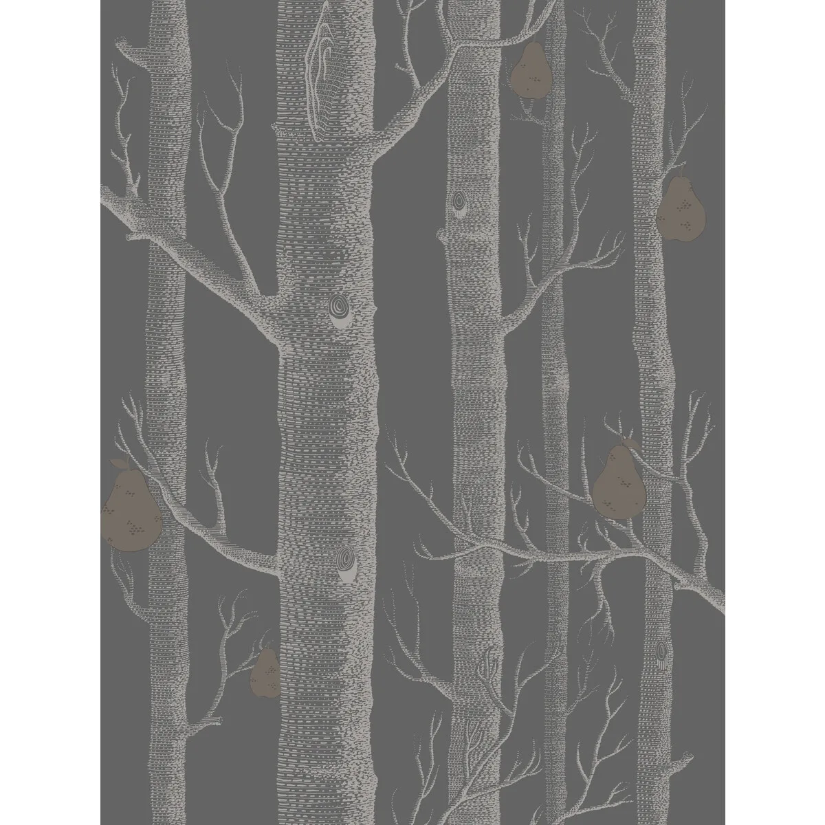 Woods & Pears wallpaper in Gilver/black by Cole & Son