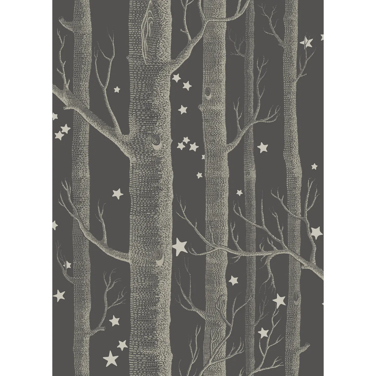 Woods & Stars wallpaper in Charcoal by Cole & Son
