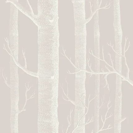 Woods wallpaper in Stone/white by Cole & Son