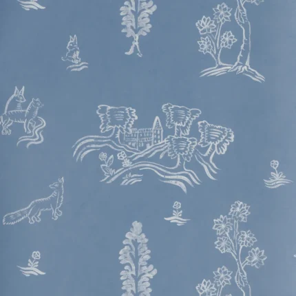 Wychwood wallpaper in Happy Blue by Kravet Couture, novelty pattern