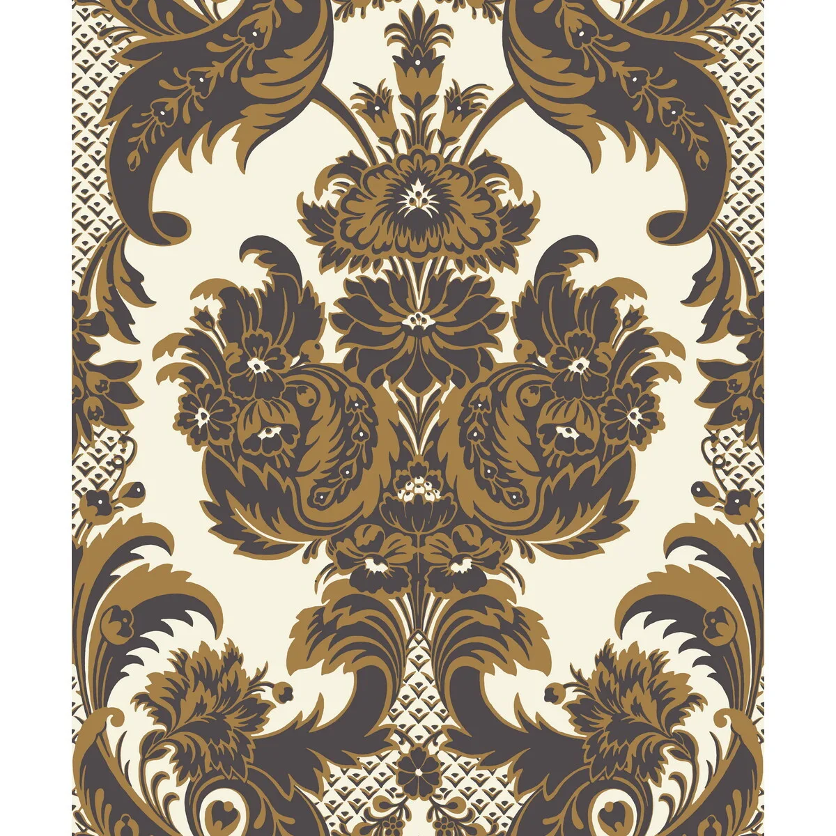 Wyndham wallpaper in Black and Gold by Cole & Son