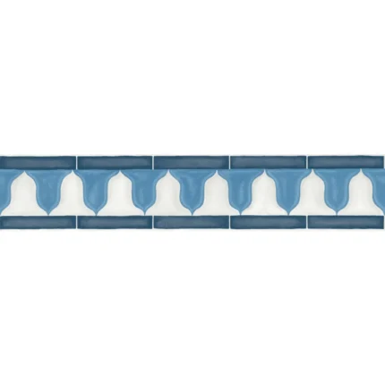 Zellige Border wallpaper in China Blue and White by Cole & Son