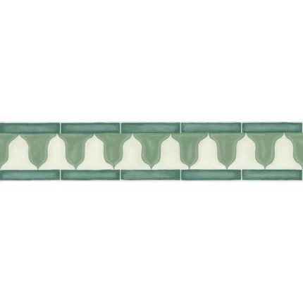 Zellige Border wallpaper in Olive by Cole & Son