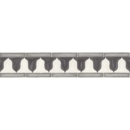 Zellige Border wallpaper in Soot and Snow by Cole & Son
