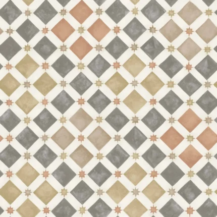 Zellige wallpaper in Spice and Charcoal by Cole & Son