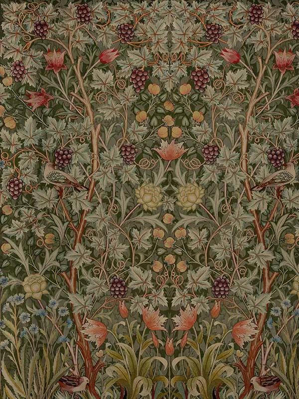 dark green botanical wallpaper for bedroom by A Street Prints