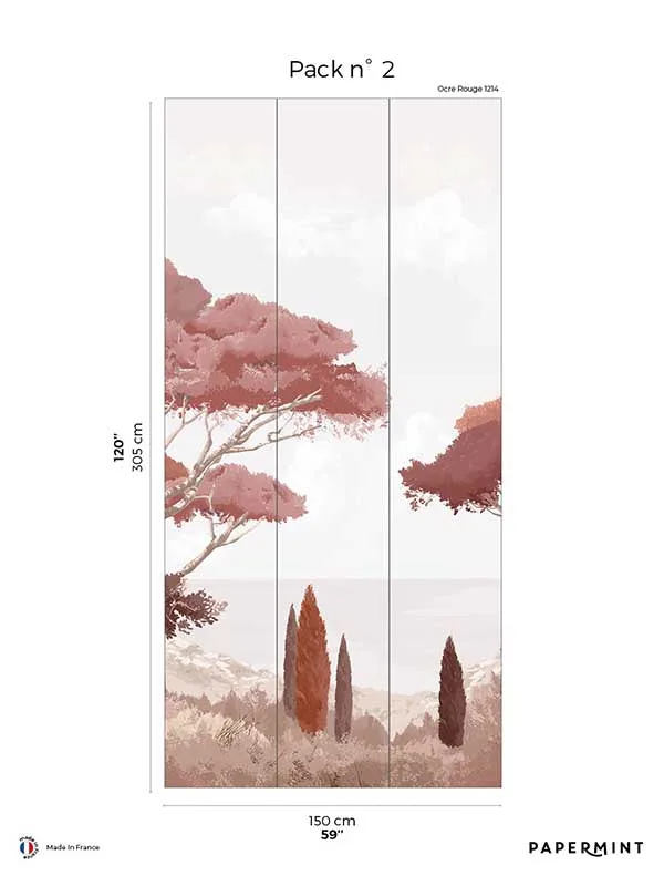 red patterned wallpaper for bedroom by Veer Decor