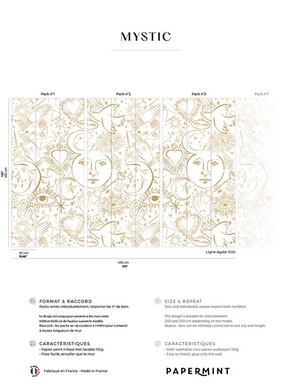 gold patterned wallpaper for bedroom by Veer Decor