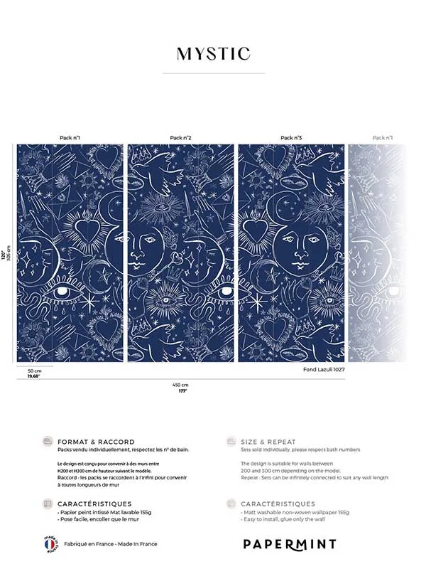 blue patterned wallpaper for bedroom by Veer Decor