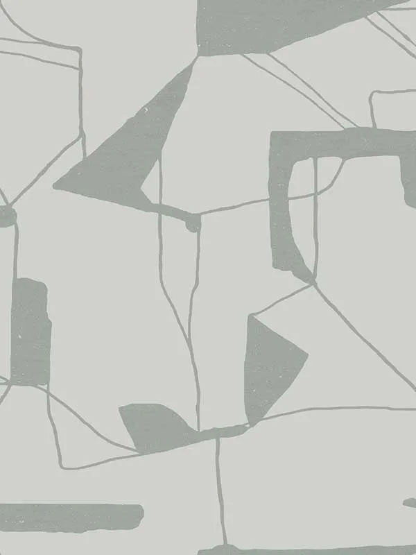 fog and silver geometric wallpaper for office by Antonina Vella