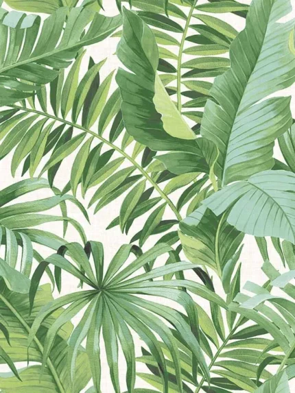 green botanical wallpaper for living room by A Street Prints