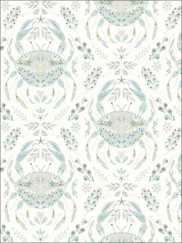 teal damask wallpaper for dining room by Chesapeake