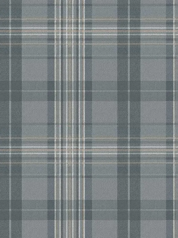 slate plaid wallpaper for office by Chesapeake