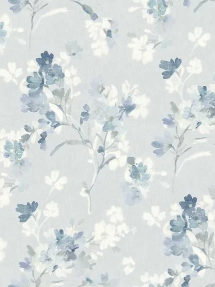 light blue floral wallpaper for bedroom by Chesapeake