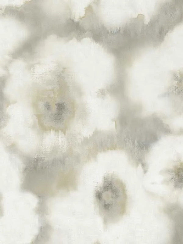 neutral floral wallpaper for bedroom by Candice Olson