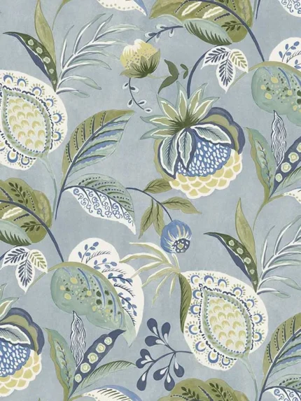 blue patterned wallpaper for bedroom by Chesapeake