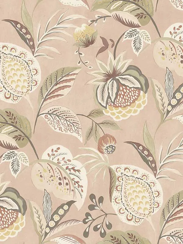 blush patterned wallpaper for bedroom by Chesapeake