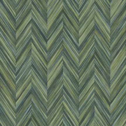 Bosco Geometric Wallpaper by Wow - Modern in Olive with Teal