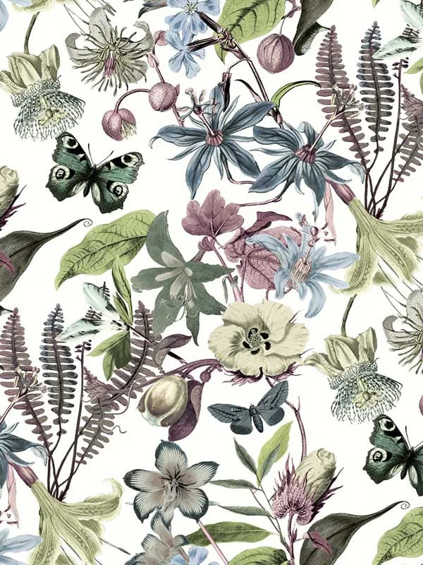 white and fuchsia patterned wallpaper for bedroom by York