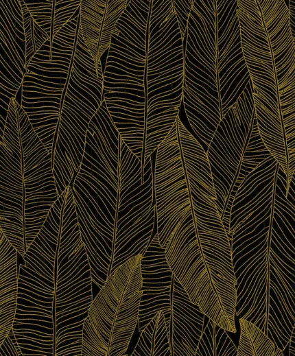 Dharma Botanical Wallpaper by Wow - Premium in Black with Gold