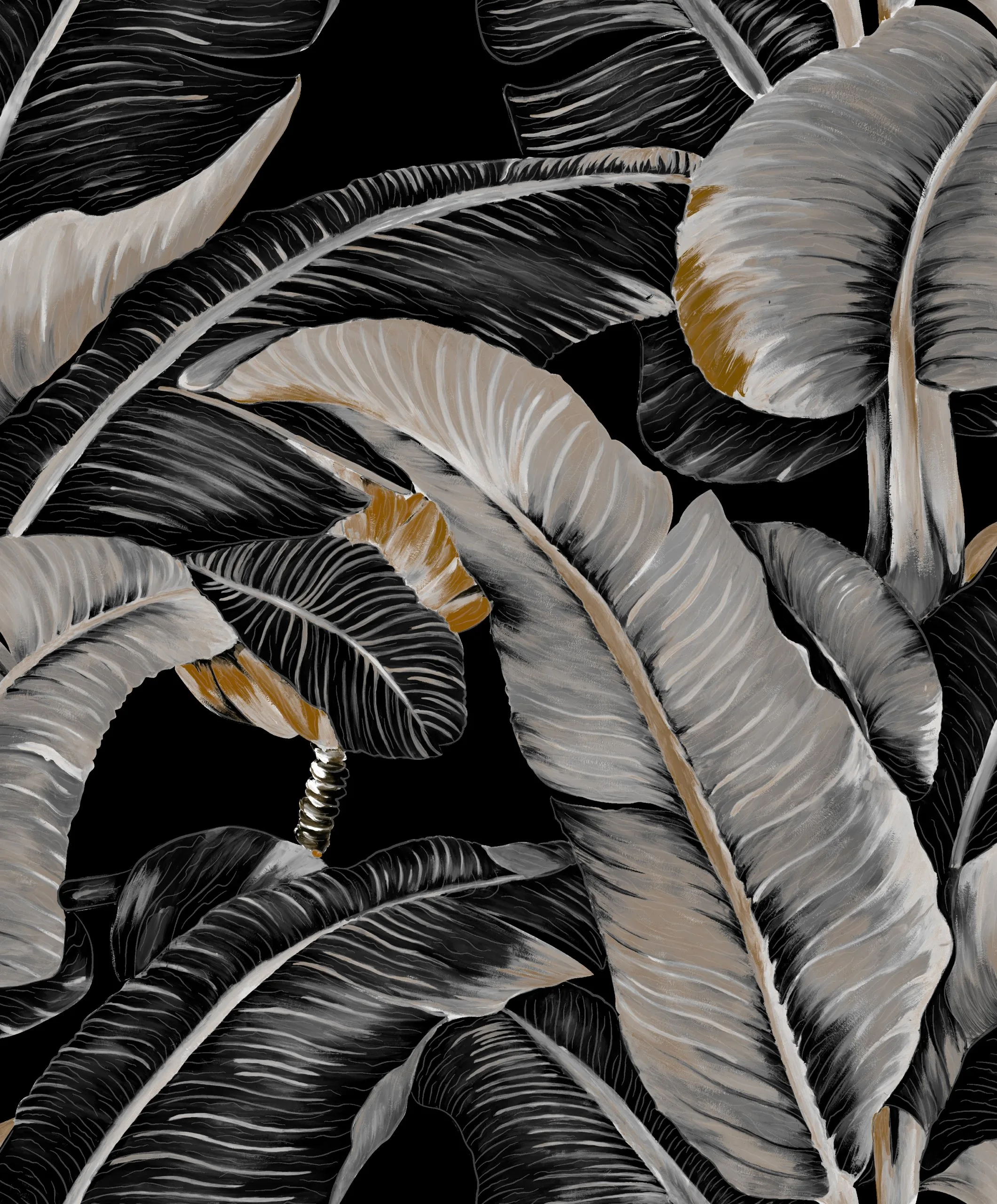 Dharma Botanical Wallpaper by Wow - Premium in Charcoal with Beige Dharma Botanical Wallpaper by Wow - Premium in Charcoal with Beige