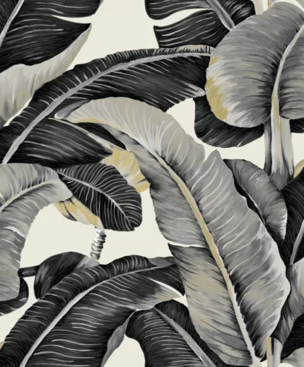 Dharma Botanical Wallpaper by Wow - Premium in Charcoal with Beige