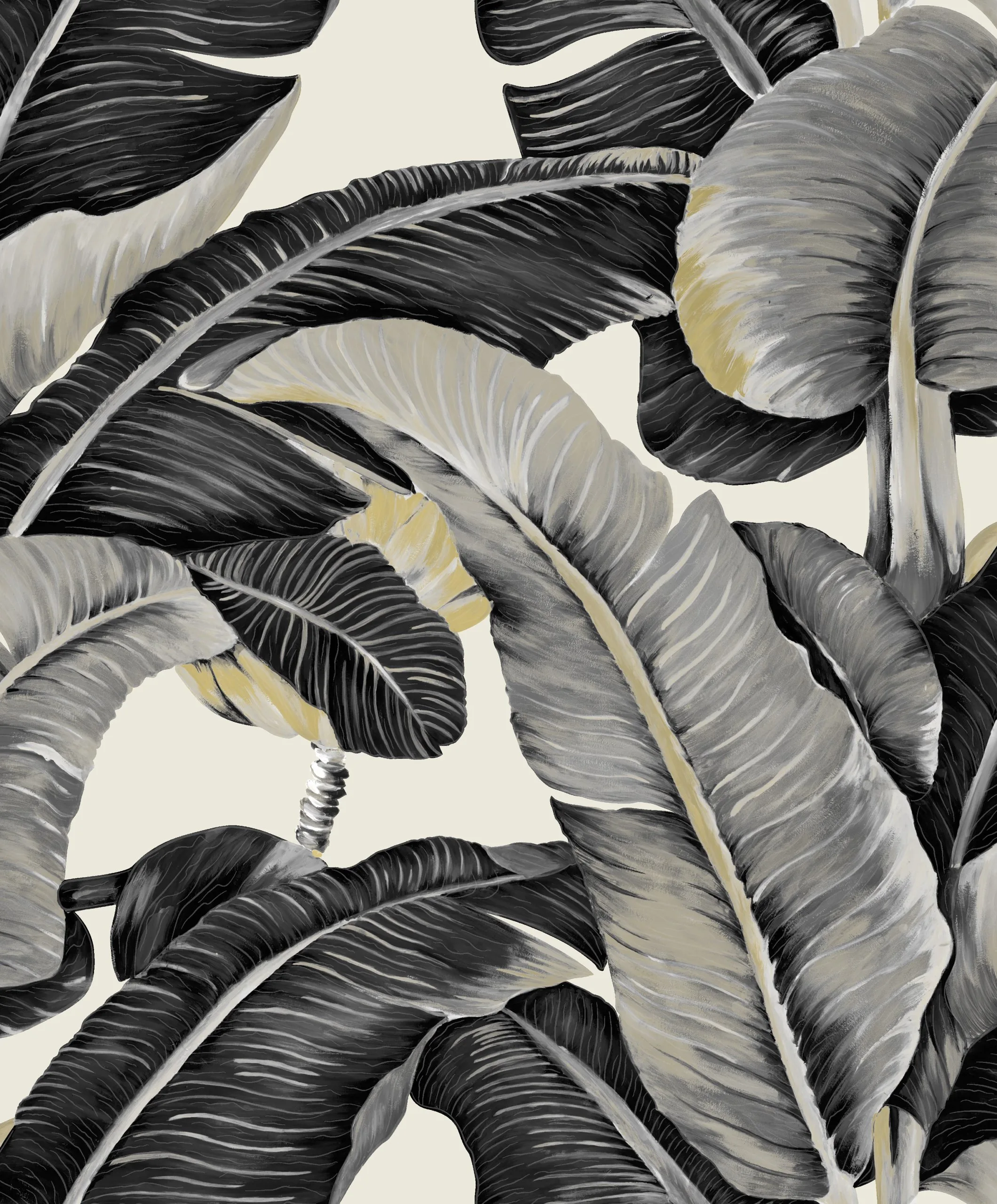 Dharma Botanical Wallpaper by Wow - Premium in Charcoal with Beige Dharma Botanical Wallpaper by Wow - Premium in Charcoal with Beige
