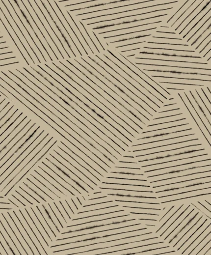 Dharma Geometric Wallpaper by Wow - Modern in Beige with Charcoal