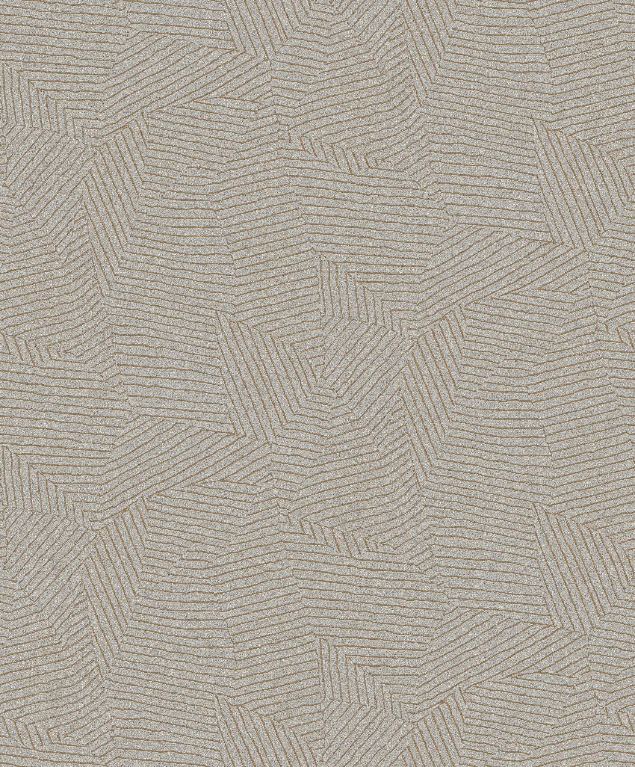 Dharma Geometric Wallpaper by Wow - Modern in Beige with Light Gray Dharma Geometric Wallpaper by Wow - Modern in Beige with Light Gray