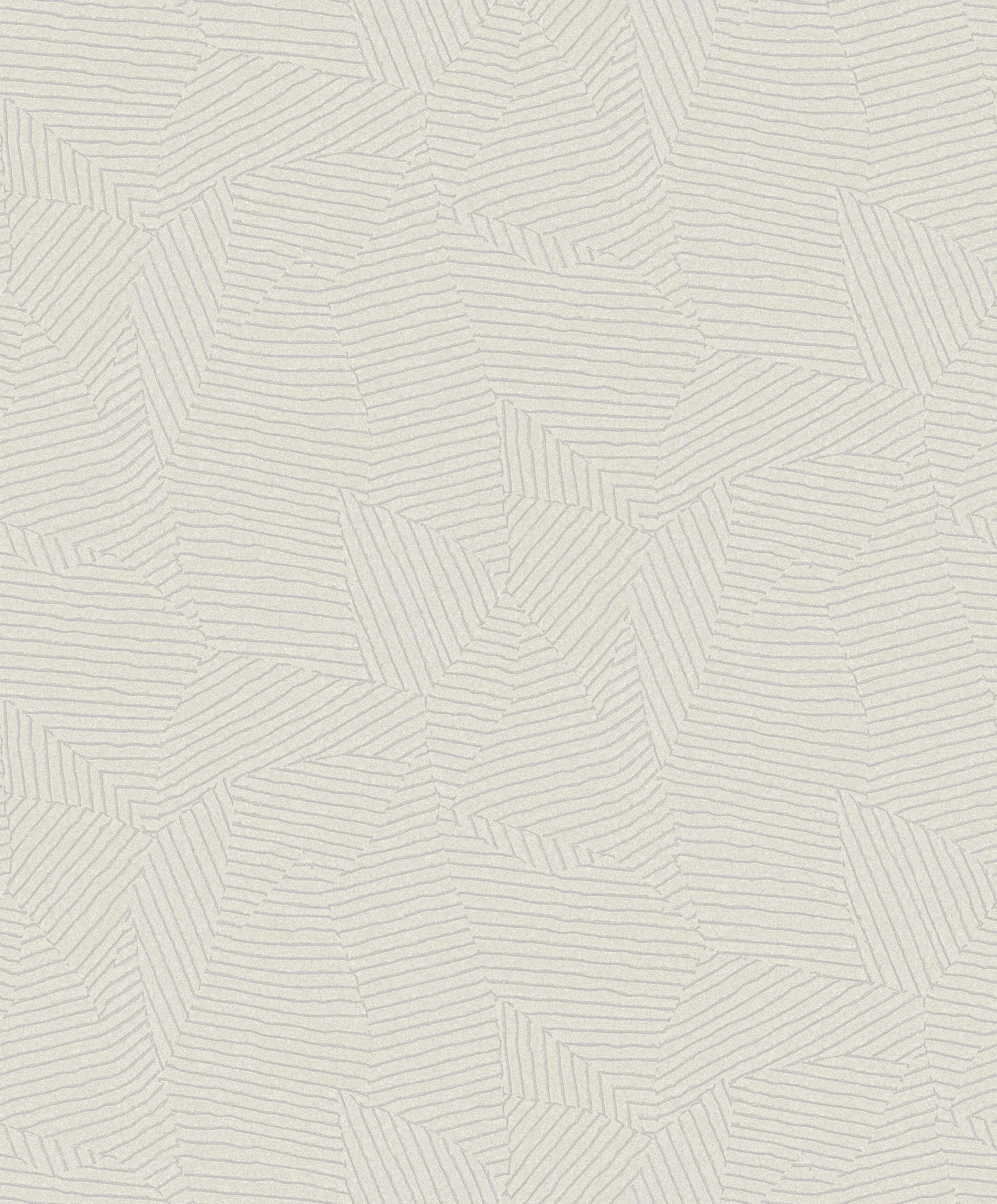 Dharma Geometric Wallpaper by Wow - Modern in Light Gray with Beige