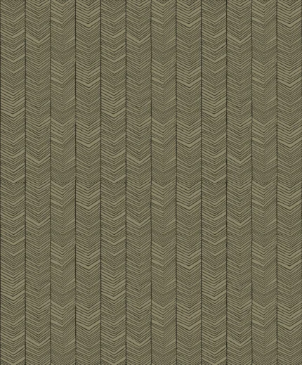 Dharma Geometric Wallpaper by Wow - Modern in Olive with Black