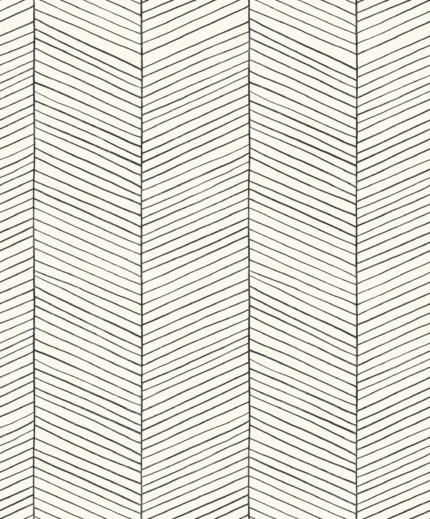 Dharma Geometric Wallpaper by Wow - Modern in White with Black