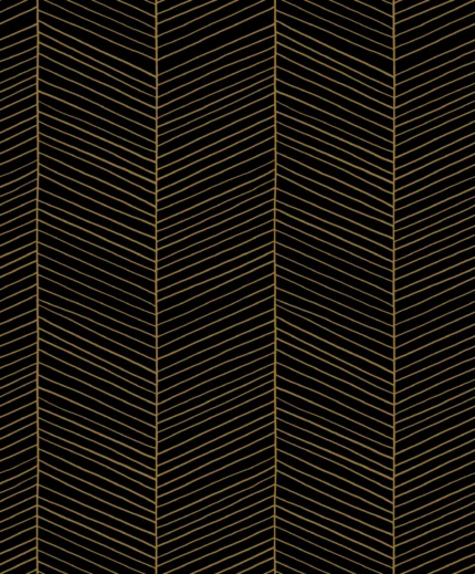 Dharma Geometric Wallpaper by Wow - Premium in Black with Gold