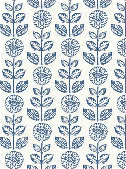 navy floral wallpaper for bedroom by Brewster