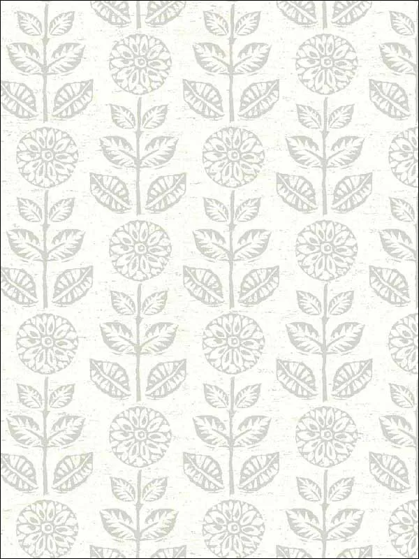 Dolly Folk Floral Taupe Wallpaper for Living Rooms or Dining Rooms | Brewster - Shop Safe in Houston Wallpapering taupe floral wallpaper for bedroom by Brewster