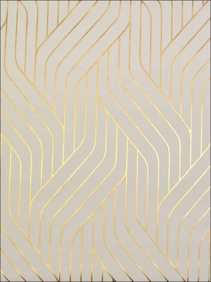 almond and gold patterned wallpaper for bedroom by Antonina Vella