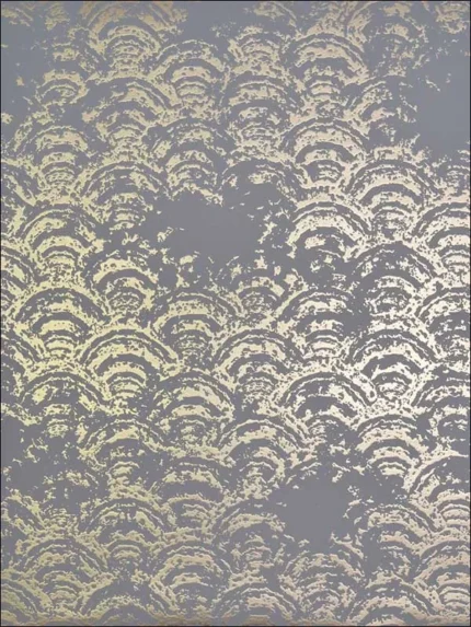 grey and gold patterned wallpaper for bedroom by Antonina Vella