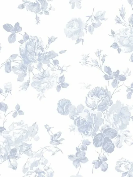 blue floral wallpaper for bedroom by Brewster