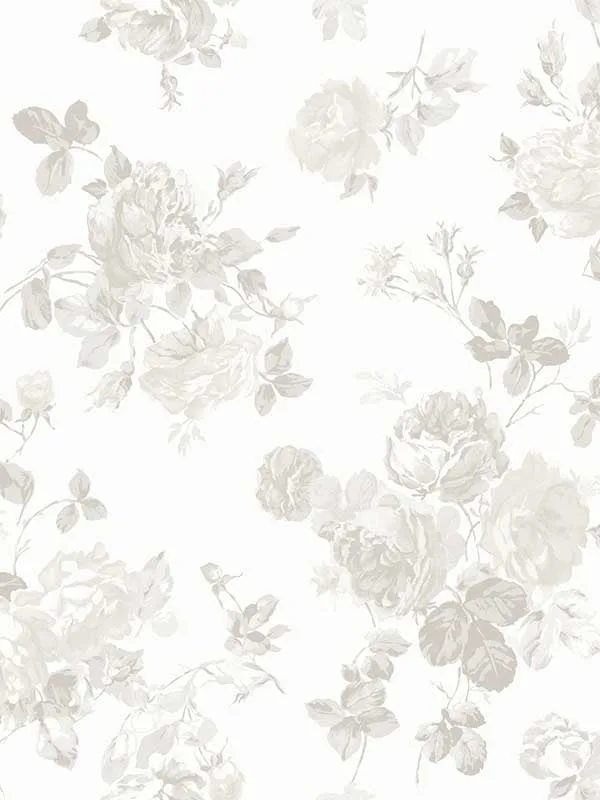 dove floral wallpaper for bedroom by Brewster