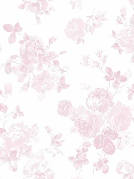 faded pink floral wallpaper for bedroom by Brewster