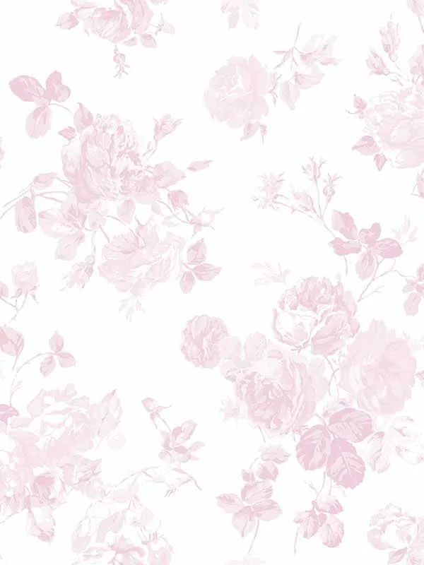 faded pink floral wallpaper for bedroom by Brewster