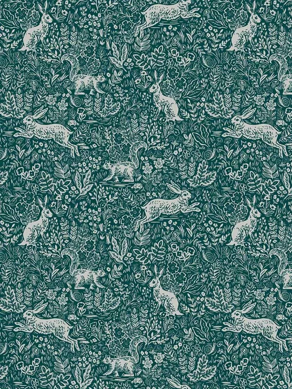 emerald patterned wallpaper for bedroom by Rifle Paper Co
