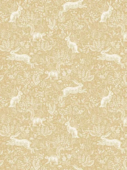gold patterned wallpaper for bedroom by Rifle Paper Co