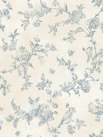 blue patterned wallpaper for bedroom by Chesapeake