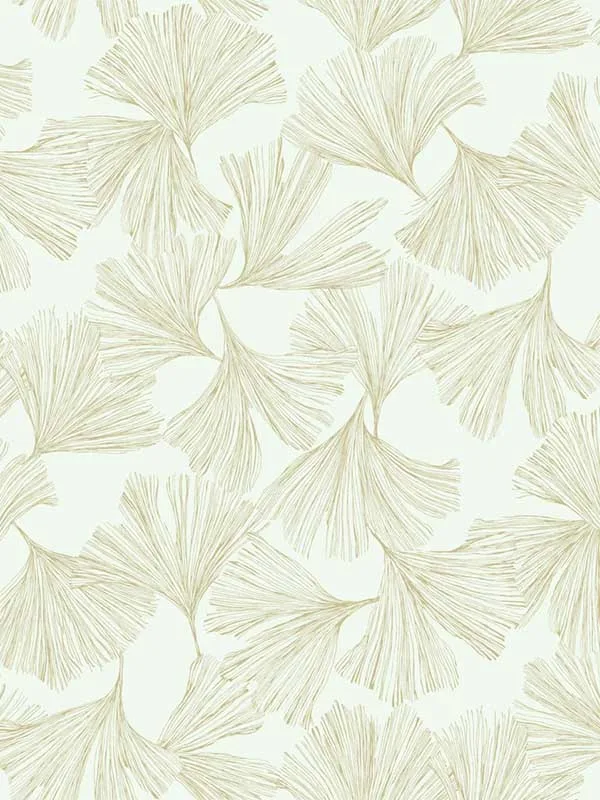 Gingko Toss Gold Wallpaper for Highlighted Accent Walls in Main Areas | Antonina Vella - Shop Safe in Houston Wallpapering gold textured wallpaper for office by Antonina Vella