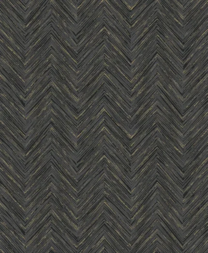 Grand Geometric Wallpaper by Wow - Modern in Charcoal with Gold