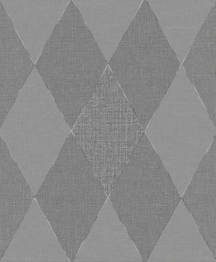 Grand Geometric Wallpaper by Wow - Modern in Charcoal with Light Gray