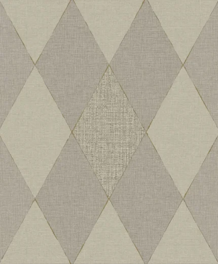 Grand Geometric Wallpaper by Wow - Premium in Beige with Taupe