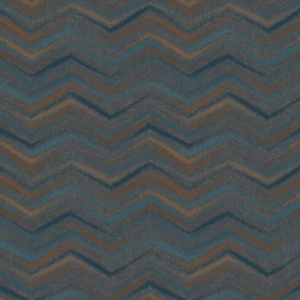 Grand Geometric Wallpaper by Wow - Premium in Teal with Rust